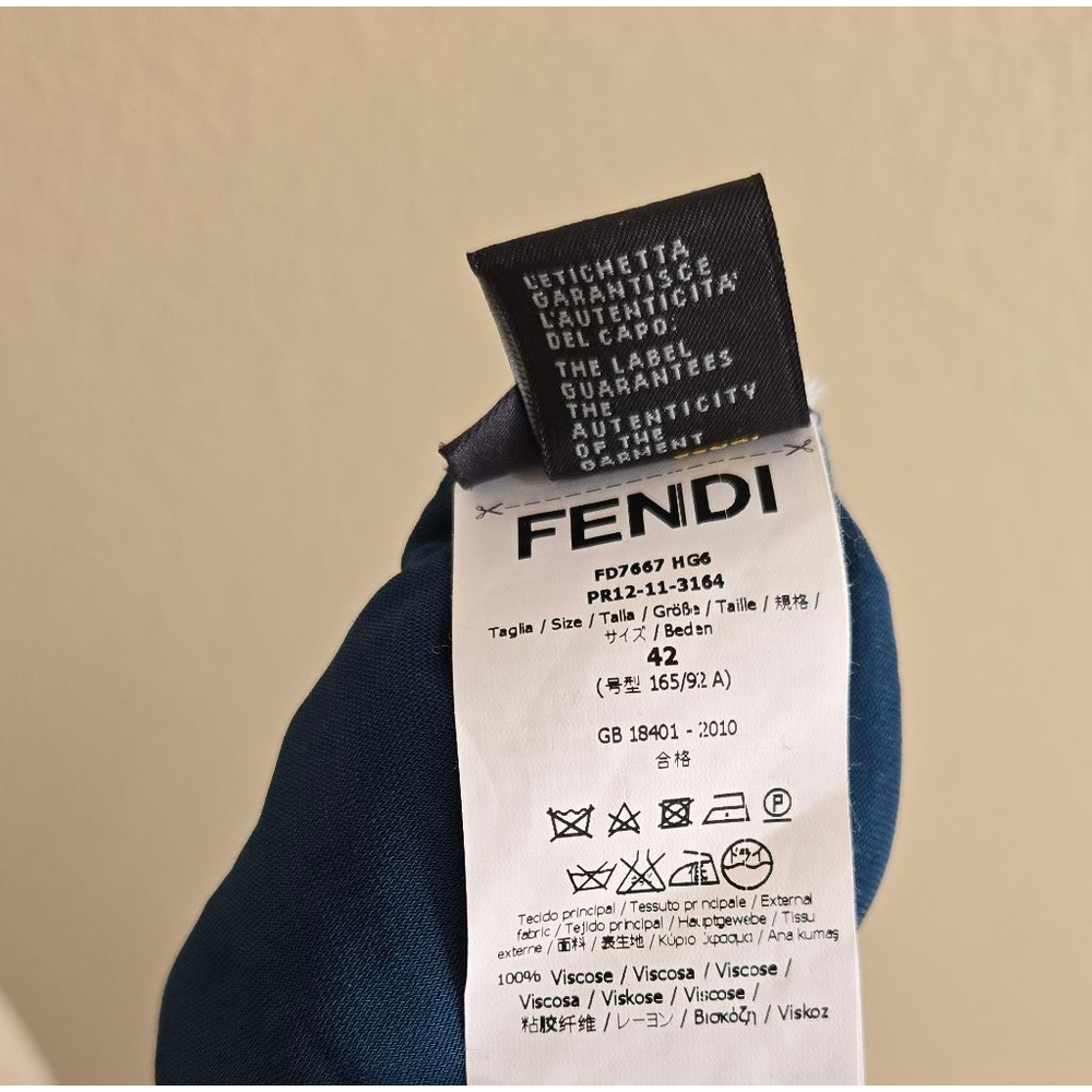 Fendi Wool Blend Dark Green Black Jersey Open Back Midi Dress Eu42 US size 6 - Picture 12 of 13